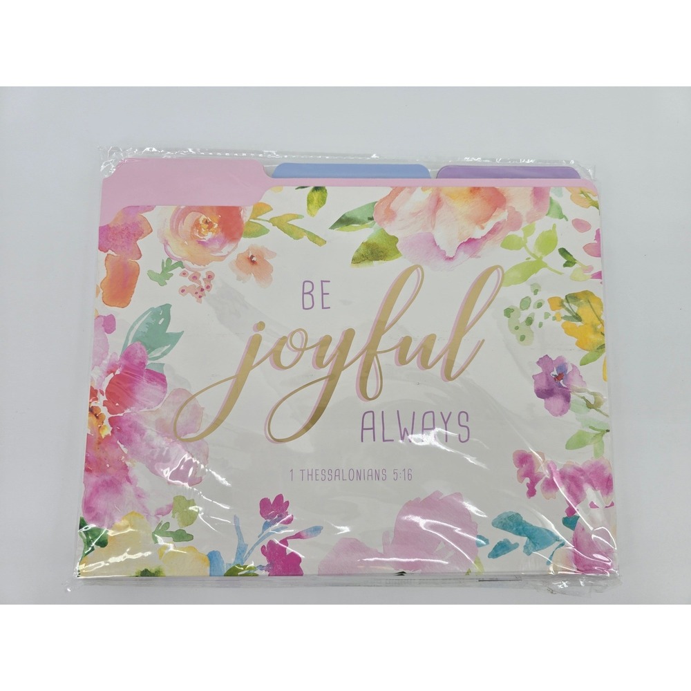 Graphique de France 9 Floral Religious File Folders Gold Foil Scripture FIF048